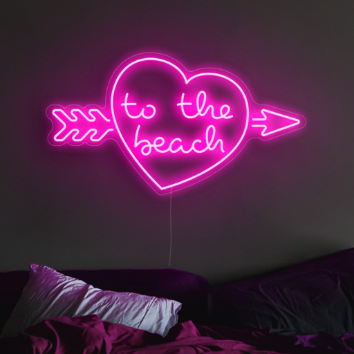 To The Beach Neon light in Love Potion Pink