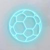 Football Neon Sign in Glacier Blue