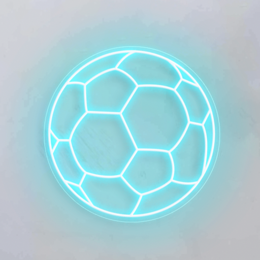Football Neon Sign in Glacier Blue
