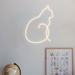 Cat Neon Sign in Cosy Warm White