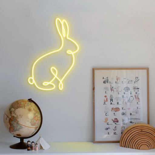 Bunny Neon Sign in Paradise Yellow 