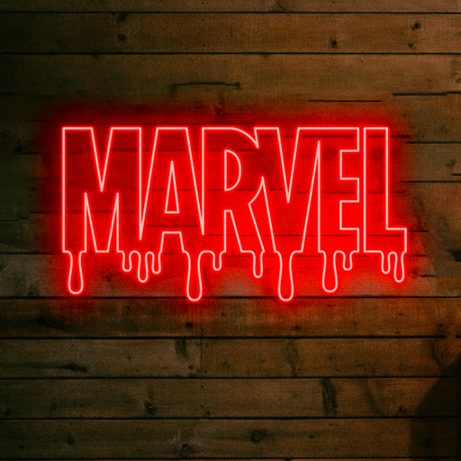 Dripping Red Marvel neon sign