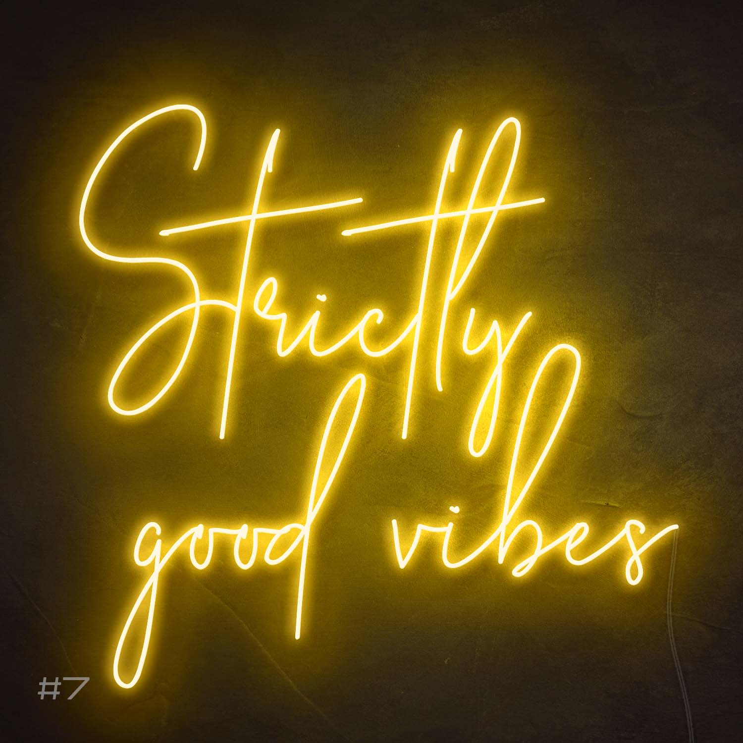 Strictly good vibes Neon Sign Yellow