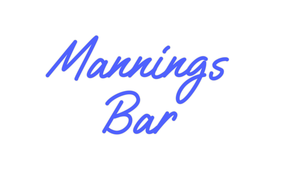Custom Neon: Mannings 
Bar