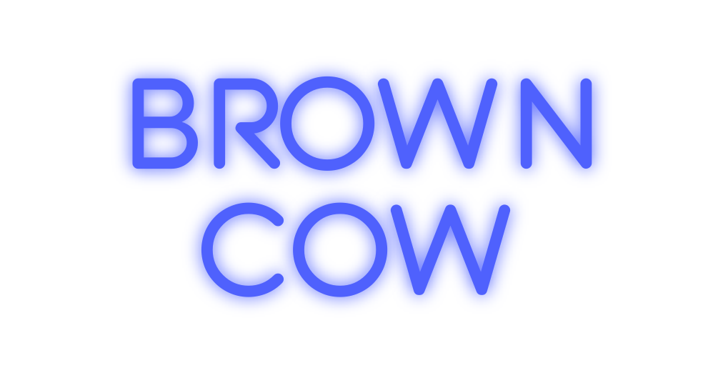 Custom Neon: Brown 
 Cow
